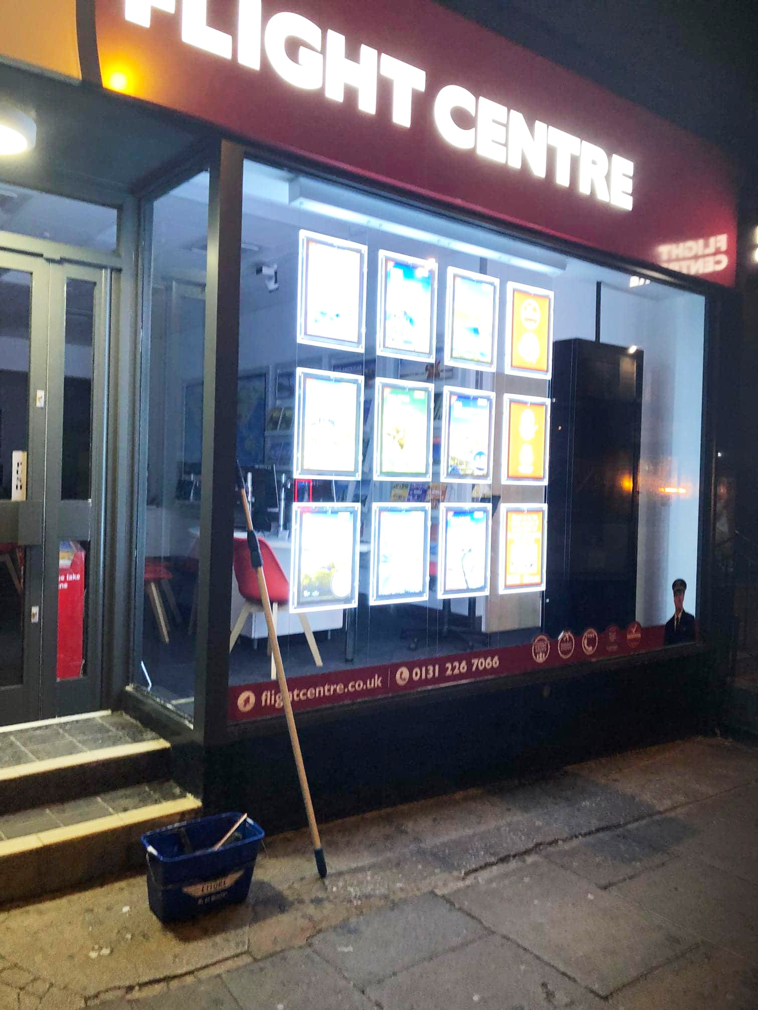 Window cleaning for a travel agents in Glasgow Window cleaning for a travel agents in Glasgow