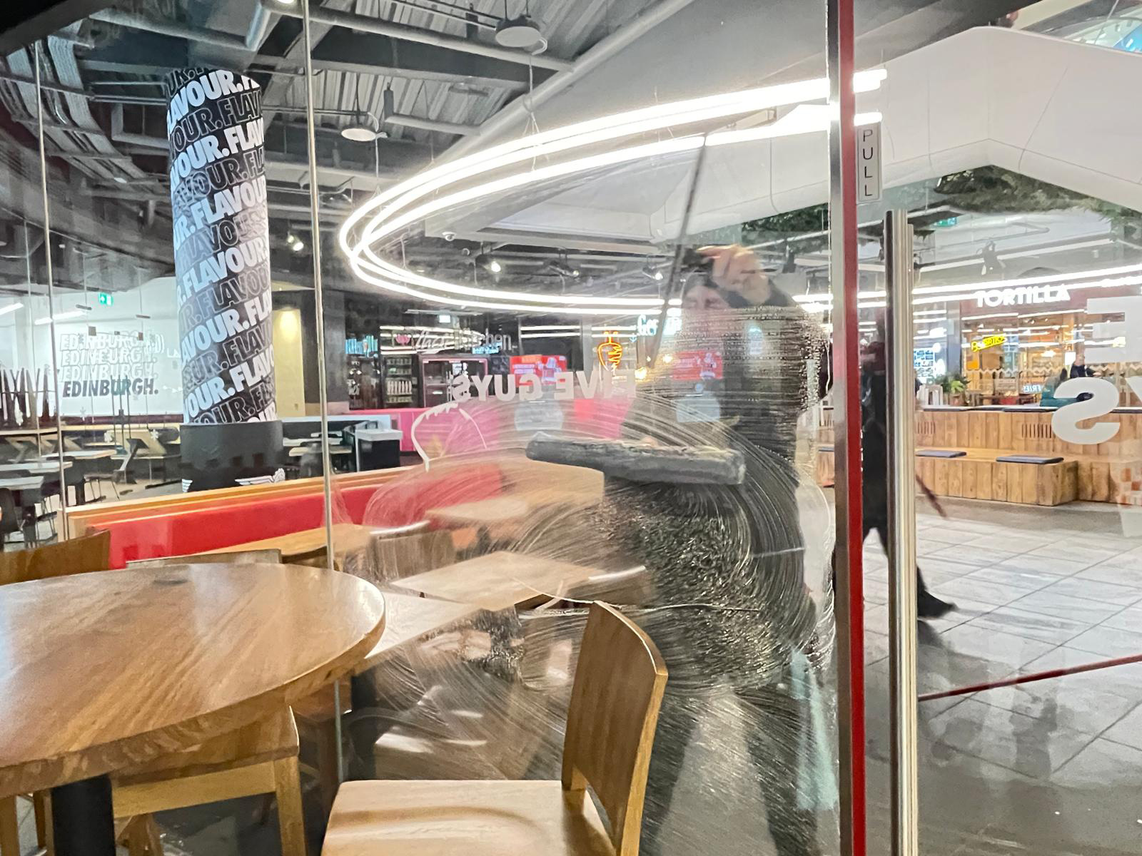 Interior window cleaning for a restaurant in Edinburgh