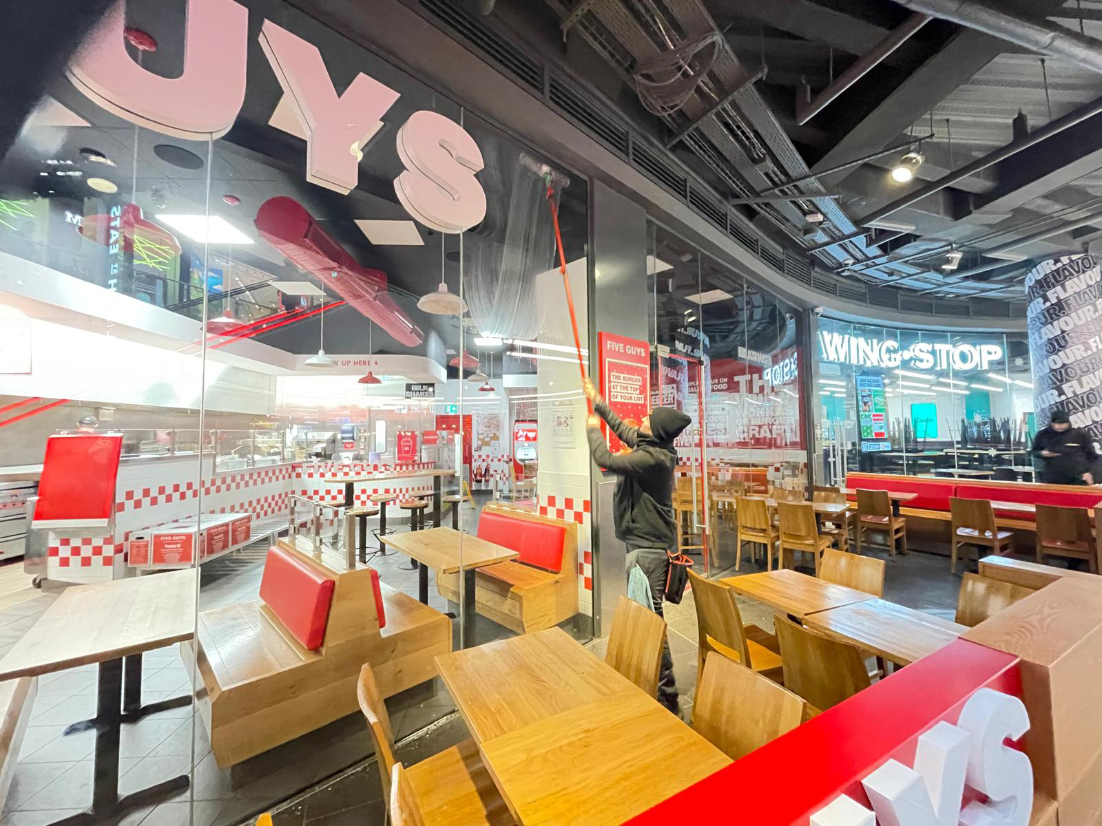 Kingdom Clear were contracted to clean windows at the Five Guys restaurant in St James Quarter, Edinburgh