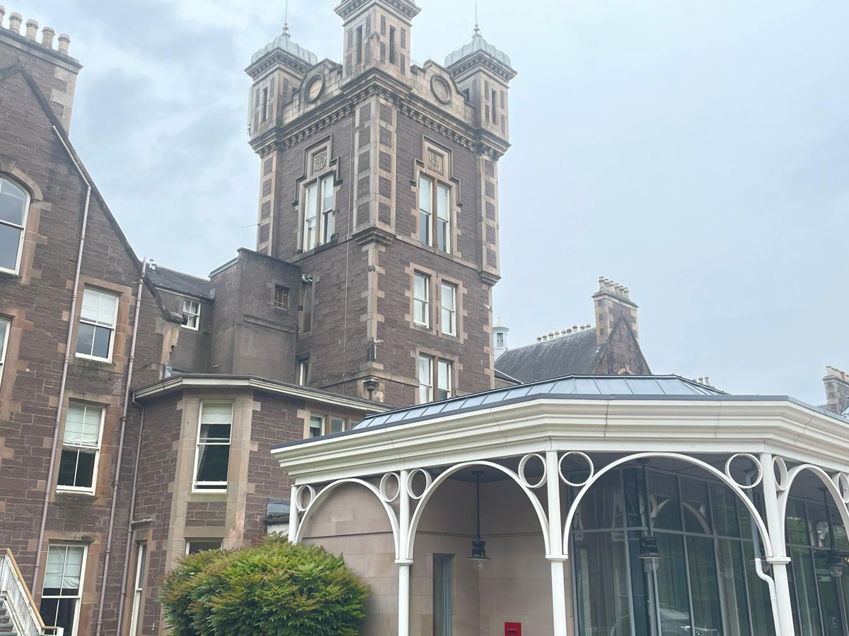 Crieff Hydro Hotel Perthshire, the windows of Scotland's leading family resort are cleaned by Kingdom Clear Ltd.