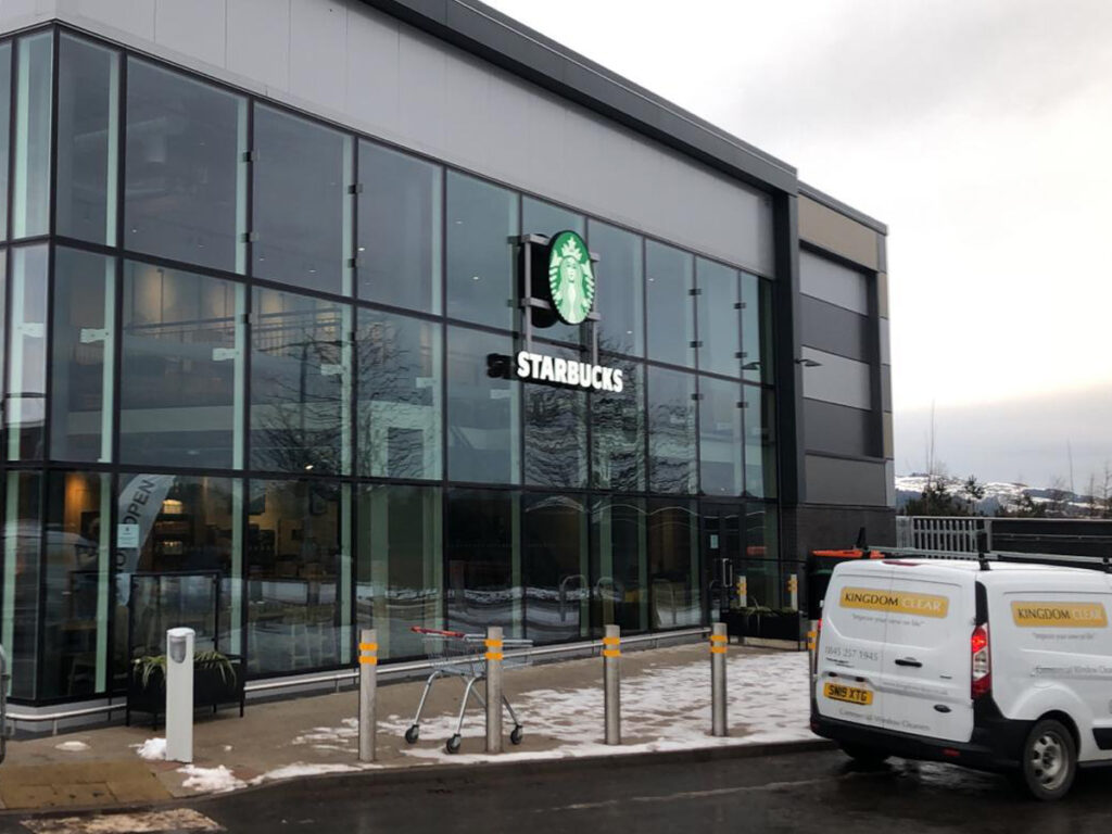 Kingdom Clear window cleaning for franchise coffee shops Kingdom Clear window cleaning for franchise coffee shops